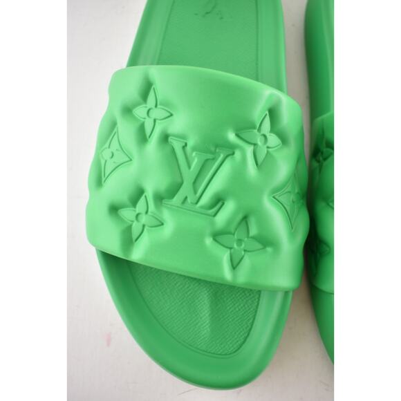 Louis Vuitton Waterfront Mule Bubble Monogram Green Slide Sandal UK 9 US 10 11 - Picture 9 of 14
